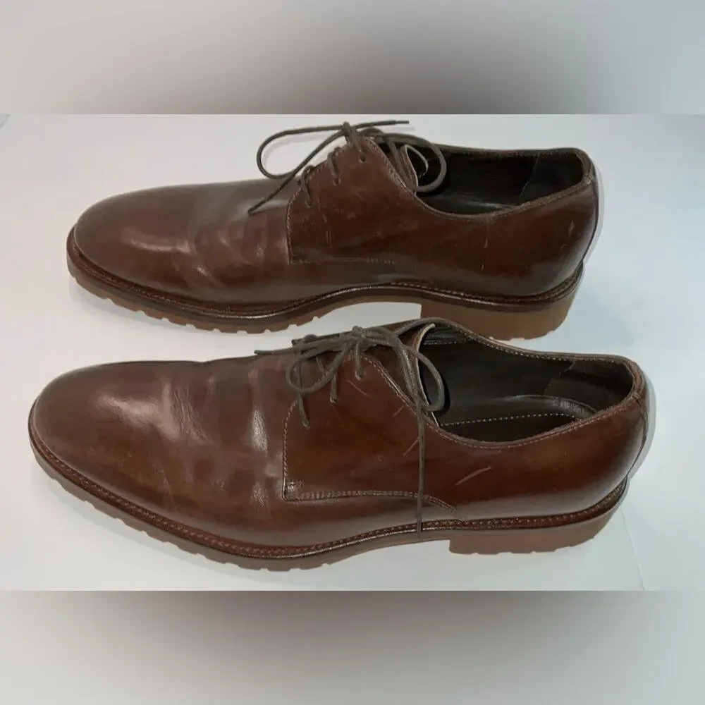 Johnston & Murphy Men's Oxford Dress Shoes Brown Italian Leather, Size 11.5 NWOT